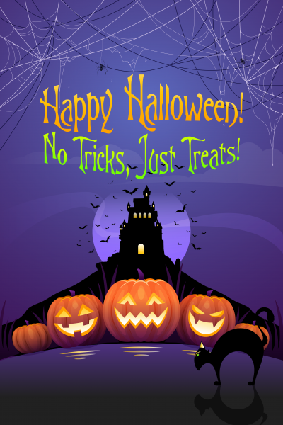 Halloween Poster in Appreciation of CLHS Teachers and Staff, "No Tricks, Just Treats!"